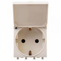 Розетка 220v с крышкой ванильная дымка DKC Avanti 4405012