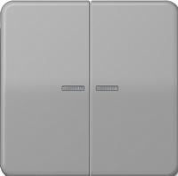 Выключатель двухклавишный с подсветкой Jung CD500 505U5+CD595KO5GR