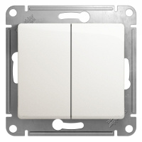 Переключатель 2-клавишный схема 6/2 10AX Systeme Electric Glossa, перламутр GSL000665