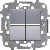 Выключатель 2-клав. серебряный ABB Zenit 2CLA210100N1301x2|2CLA227190N1001