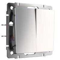 Выключатель двухклавишный глянцевый никель Werkel Встраиваемые механизмы глянцевый никель W1120002