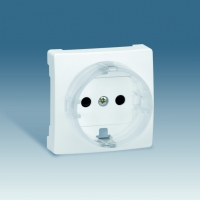 Розетка с заземлением с шторками алюминий Simon 73 Loft 73432-39 | 73041-63