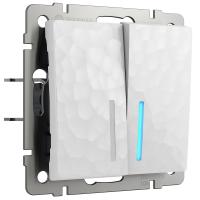 Выключатель двухклавишный с подсветкой белый Werkel Встраиваемые механизмы Hammer белые W1220101