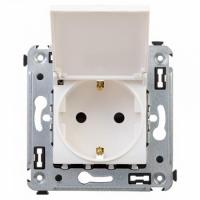 Розетка 220v с крышкой белая DKC Avanti 4400013