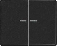 Выключатель двухклавишный с подсветкой Jung SL500 505U5+SL595KO5SW