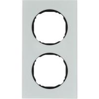 Рамка двухместная плоская полярная белизна стекло 10122609 Berker R8