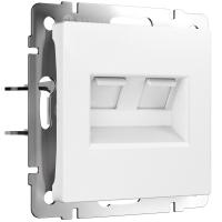 Розетка двойная Ethernet RJ-45 белый матовый Werkel Встраиваемые механизмы белые матовые W1181161
