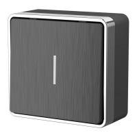 Выключатель одноклавишный с подсветкой Gallant графит рифленый Werkel Накладные механизмы Gallant графит рифленый W5010104