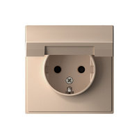 Розетка с заземлением со шторками с крышкой, 16А, IP20 Systeme Electric ArtGallery, песочный  GAL001246