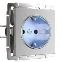 Розетка с подсветкой серебряный Werkel Встраиваемые механизмы серебряные W1171406