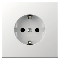Розетка SCHUKO© с защитными шторками 16A 250V~ 2P+T, цвет алюминий Jasmart FD5501PAL