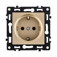 Розетка штепсельная SCHUKO 16A/250 В, золотой Kollinger Asthetik AS-014GD