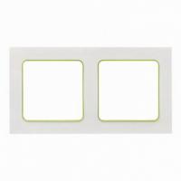 2 постовая рамка белая с линией цвета зеленый EKF Стокгольм EKF EXM-G-303-20