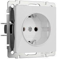 Розетка с заземлением Werkel акрил белый винтовая клемма (W1171041)