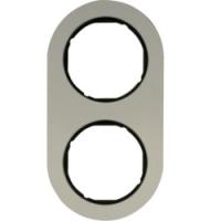 Рамка двойная алюминий (мех. черный) 10122084 Berker