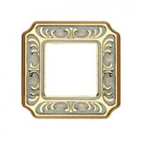 Рамка 1-пост Светлое золото - Белая патина Fede Siena FD01351OP