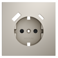 Накладка для розетки с заземлением и защитными шторками, с USB A+C Voltum S70 кашемир Soft touch пластик (VLS001003)