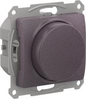 СВЕТОРЕГУЛЯТОР (диммер) Systeme Electric (Schneider Electric) Glossa поворотно-нажимной, LED, RC, 400Вт, мех.,  СИРЕН.ТУМАН