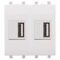 USB зарядка2 порта тип А 2100х2 mA белая DKC Avanti 4400542
