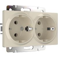 Розетка двойная с заземлением слоновая кость Werkel Встраиваемые механизмы слоновая кость W1172003