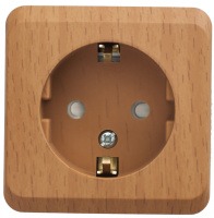 Розетка с заземлением со шторками 16А Systeme Electric Etude, бук PA16-004T