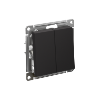 Выключатель 2-клавишный Systeme Electric AtlasDesign, сх.6+6, 10АХ, мех., быстрозажим. клем., КАРБОН ATN001065S