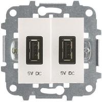 USB зарядка белая ABB Zenit 2CLA218520N1101x2|2CLA227190N1001