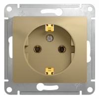 Розетка с заземлением 16А Systeme Electric Glossa, титан GSL000443