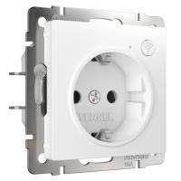 Умная  встраиваемая розетка с заземлением с защитными шторками Werkel Встраиваемые механизмы белые W1171601