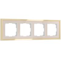 Рамка из металла на 4 поста Baguette айвори/латунь Werkel Baguette айвори/латунь W0042851
