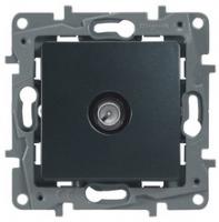 Розетка TV стандартная 2 дБ, 0-2400 мГц антрацит Etika 672651