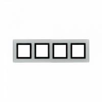 4 постовая рамка - хром кольцо серое стекло DKC Avanti 4404828