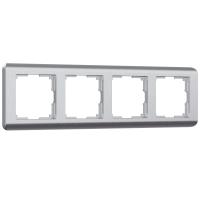 Рамка из пластика на 4 поста Stream серебряный Werkel Stream серебряный W0042106
