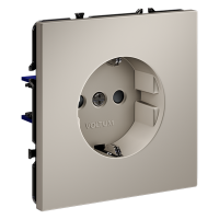 Розетка с заземлением с защитными шторками Voltum S70 пластик кашемир Soft touch 16А (VLS040203)