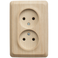 Розетка двойная угловая без заземления 16А Systeme Electric Etude, сосна PA16-105D