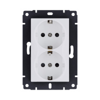 Розетка штепсельная SCHUKO двойная 16A/250 В, белый матовый Kollinger REA-032WM для Aspekt, Eleganz, Reflex
