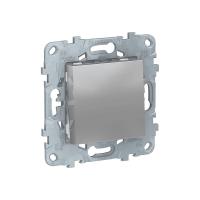 Выключатель 1-клавишный кнопочный схема 1 10 A Unica NEW Schneider Electric алюминий NU520630