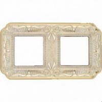 Рамка 2-пост Светлое золото - Белая патина Fede Firenze FD01362OP