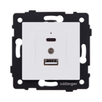 Розетка USB A+C 20W, белый матовый Kollinger REA-037WM для Aspekt, Eleganz, Reflex