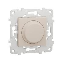 Светорегулятор поворотно-нажимной универсальный 5-200 Вт Unica NEW Schneider Electric бежевый NU551444