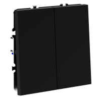 Перекрестный переключатель двухклавишный Voltum S70 пластик черный Soft touch 10А (VLS020508)