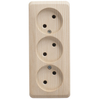 Розетка тройная без заземления 16А Systeme Electric Etude, сосна PA16-009D