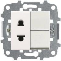 Розетка с выкл. 1-клав. белый ABB Zenit 2CLA210100N1101|2CLA213501N1101|2CLA227190N1001