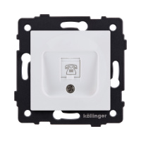 Розетка телефонная RJ11, белый матовый Kollinger REA-009WM для Aspekt, Eleganz, Reflex