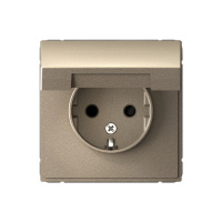 Розетка с заземлением со шторками с крышкой, 16А, IP20 Systeme Electric ArtGallery, шампань GAL000546