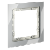 Рамка стеклянная на 1 пост Voltum S70 стекло/пластик сталь глянцевая (VLS110105)
