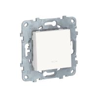 Выключатель 1-клавишный кнопочный с подсветкой схема 1а 10A Unica NEW Schneider Electric белый NU520618N