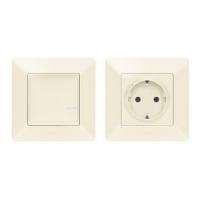 Valena Life Умная розетка 2К+З 16А 230В + умный беспроводной 1-клавишный выключатель цвет слоновая кость