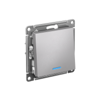Выключатель 1-клавишный Systeme Electric AtlasDesign с подсветкой, сх.6а, 10АХ, мех., быстрозажим. клем., АЛЮМИНИЙ ATN000363S