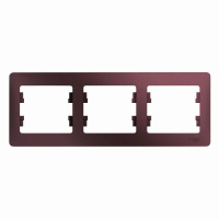 Рамка 3-постовая горизонтальная Systeme Electric (Schneider Electric) Glossa, баклажановый GSL001103